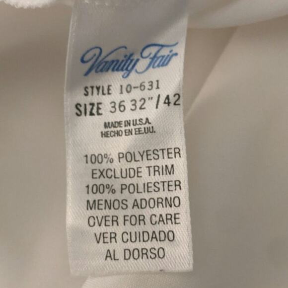 Vanity Fair Cream Nightgown Slip, Size  36 32/42, Vintage - Picture 7 of 9